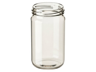 Isolated canning jar empty, ready for food storage, preserving fruits and vegetables at home