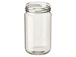 Isolated canning jar empty, ready for food storage, preserving fruits and vegetables at home