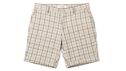 Isolated modern checkered knee-length shorts, dressy casual summer apparel for vacationers