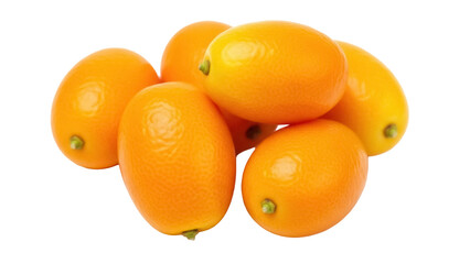 Isolated heap of fresh kumquats with thin, edible skin and sour pulp, healthy and flavorful