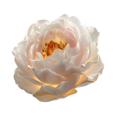 Elegant cream rose bloom isolated on transparent background