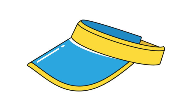 Blue and yellow visor cap with black outline
