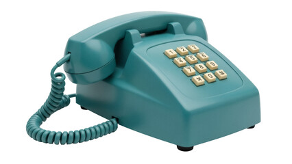 Isolated Classic Push-Button Telephone, a vintage communications device for dialing calls
