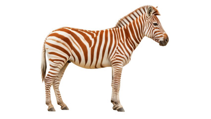 Isolated Plains Zebra Standing Still, Wildlife of Africa, Side View of Animal, Nature Art