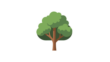 Cartoon tree with green canopy and brown trunk
