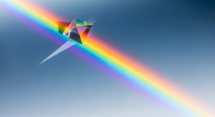 Prism dispersing light spectrum rainbow physics science concept