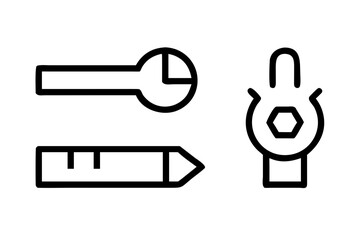 Productivity Tools Icon Set  White Background  Min Vector Icon Set