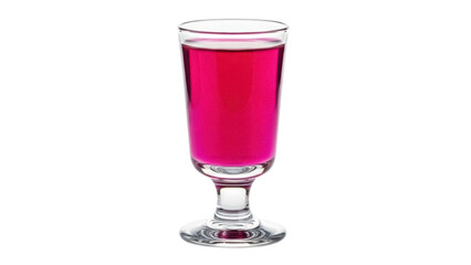 Isolated glass of pink drink or beverage on a neutral backdrop for product mockups