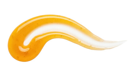 Isolated swirl of honey, face oil, gel, or serum, cosmetic smear for moisturizing skin care