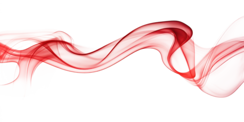 red smoke wavy isolated on white or transparent png