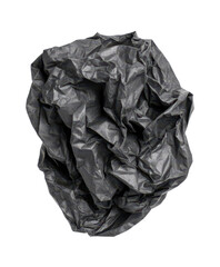 Fototapeta premium crumpled black paper ball isolated on white or transparent png