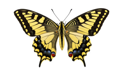 Isolated yellow swallowtail butterfly, beautiful wing pattern and color, elegant insect species © Eva