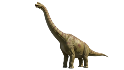 Isolated Dinosaur stands tall on solid ground showcasing reptile in natural lighting of daytime