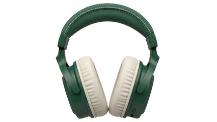 Isolated stylish green headphones for listening to music and audio on personal devices
