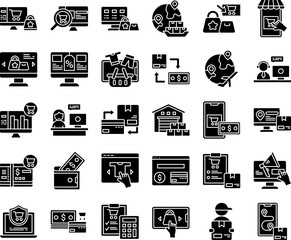E-commerce Glyph Icon Set
