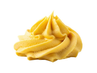 Isolated swirl of frosting for cake decoration, confectionery, cupcake, dessert design element