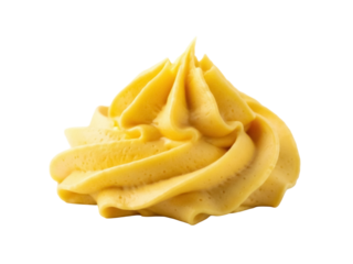 Isolated swirl of frosting for cake decoration, confectionery, cupcake, dessert design element