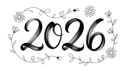 New Year 2026: A fresh start with floral touch for 2026, creating an atmosphere of beauty and renewal. A symbolic number to inspire hope and new beginnings.