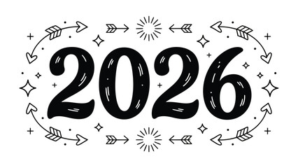 Visionary Horizon: 2026: Embrace the future with this bold design, marking the passage of time and inspiring anticipation for the years to come.