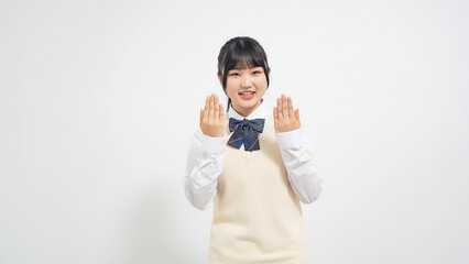 手話で会話する女子学生