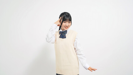 手話で会話する女子学生