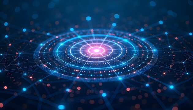 Big data technology data science analysis artificial intelligence generative AI deep learning machine learning algorithm neural flow network analytics innovation abstract futuristic digital system wit