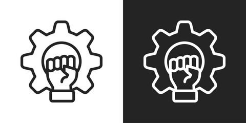determination Icon In Black And White Line Style
