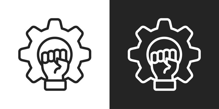 determination Icon In Black And White Line Style