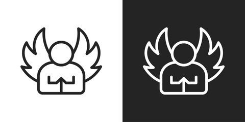 humility Icon In Black And White Line Style