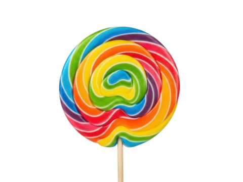 Isolated rainbow lollipop on a stick is a sweet treat perfect for childhood memories - Powered by Adobe