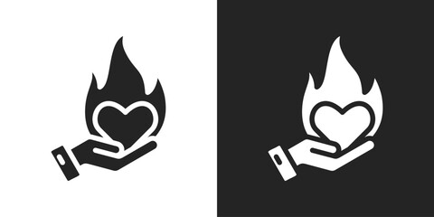 passion Icon In Black And White Glyph Style