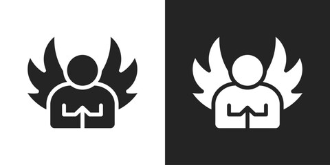 humility Icon In Black And White Glyph Style