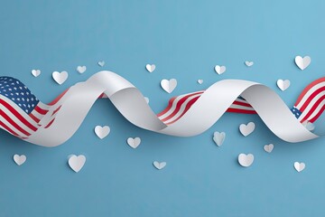 Celebrate American Independence Day with a patriotic banner featuring red, white, and blue designs, perfect for national holidays, community events, and festive decorations