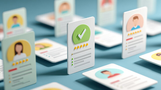 Candidate selection process with approved profile and five-star rating