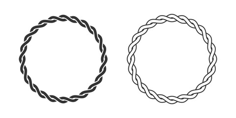 Two frame from twisted elements ornament with blank space inside. Framings graphic design templates. Symbols isolated on white background. Vector illustration