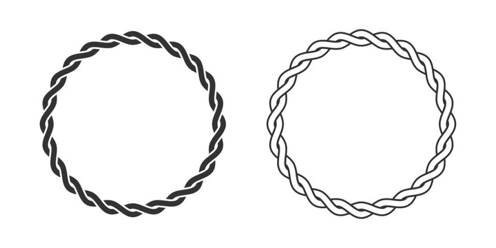 Two frame from twisted elements ornament with blank space inside. Framings graphic design templates. Symbols isolated on white background. Vector illustration