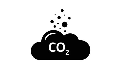 CO₂ Emissions Icon – Carbon Dioxide Cloud Pollution Symbol
