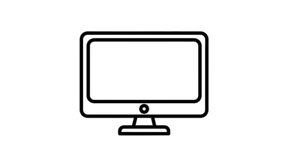 Computer Monitor Icon – Desktop Screen Display Outline Symbol