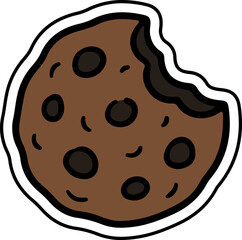 Bitten Chocolate Chip Cookie Web Icon for Digital Privacy
