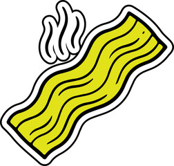 Breakfast Bacon Strip with Steam Vector Art