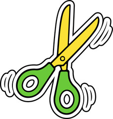 Cartoon Scissors Cutting Tool Icon for Craft and School Projects