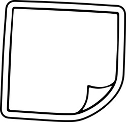 Blank Sticky Note Hand Drawn Doodle Ready for Your Message