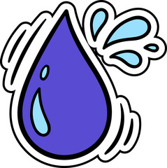 Vibrant Cartoon Purple Water Droplet Splashing Icon