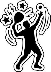 Energetic Tennis Player Silhouette Delivering Powerful Serve