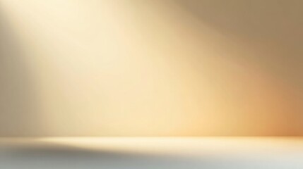 Warm minimal background with soft light gradient on beige surface creating calm neutral backdrop ideal for product presentation or modern abstract visuals

