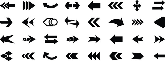 Arrow icon set. arrow. cursor. Modern simple arrows. collection, different arrow signs, black arrows icons.