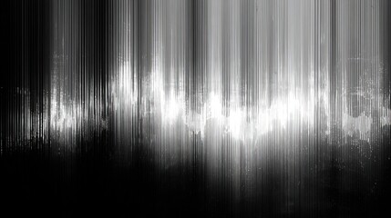 Abstract modern black and white vertical lines with glowing waveform.