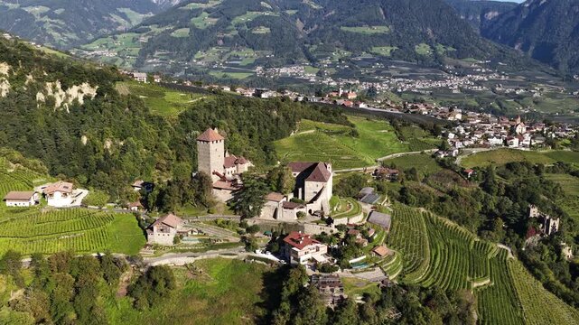 Juval Castle South Tyrol Aerial Close-Up View