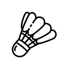 “Minimal Shuttlecock Icon – Badminton Feather Ball Line Art Vector”