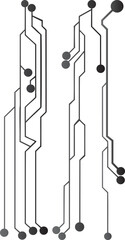 Abstract circuit board pattern with grey circles and lines